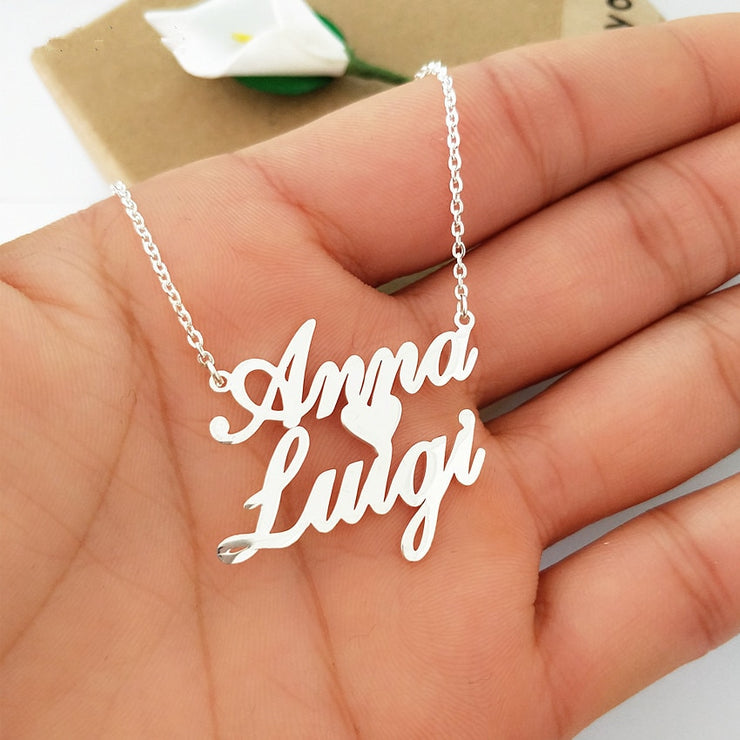 Personalized Custom Double Names Necklace